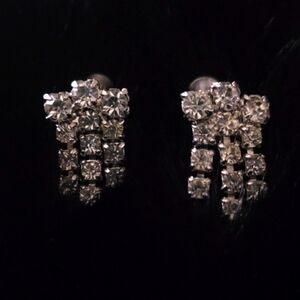 Vintage Silver Crystal Earrings